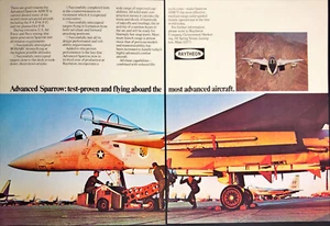1977 Raytheon Sparrow Missile 2 PAGE Print Ad Crew Loading Missiles F-15 Eagle - Bild 1 von 1