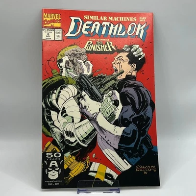 Marvel Deathlok #6 1991 Comic Book The Punisher Guest-Starring Dec Cover Action - Image 1 of 2