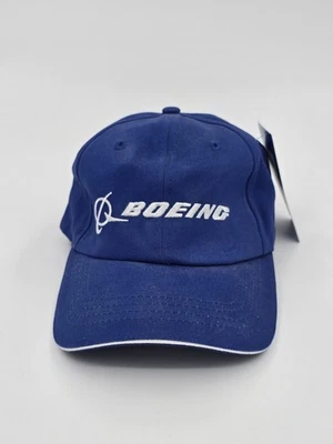 Official Boeing Airplane Jet Hat NWT Blue White Adjustable With Tags Label - Image 1 of 4