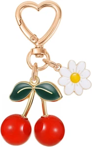 Cherry Keychain Bag Charm Cute Cherry Gifts for Women Her Friends Birthday Chris - Picture 1 of 7