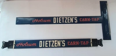Letrero publicitario vintage Holsum Dietzens puerta de pan con tapa de maíz empujar tirar en relieve Foto 1 de 4