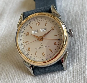 ETERNA-MATIC 1948 Vollkalender Four-Hands Stahl/Gold 18k. Herrenarmbanduhr - Bild 1 von 12