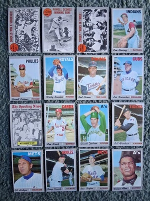 Lote de conjunto completo parcial de béisbol Topps 1970 (69/720) con estrellas, patio, ¡números altos! Foto 1 de 4