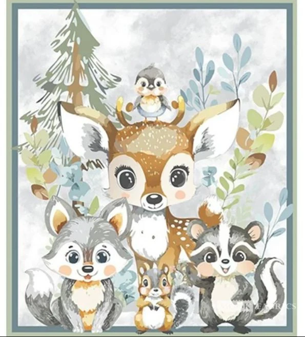 Panel 36" X 44" Fawn and Friends Bebé Animales Tela Panel D604.05 Foto 1 de 1