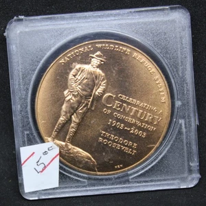 Theodore Roosevelt National Wildlife Refuge System Bronze Bald Eagle Coin Unc #2 - Picture 1 of 2