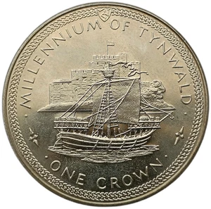 ISLE OF MAN 1 CROWN 1979 TYNWALD - SAILING SHIP TYPE 1 UNC - Picture 1 of 2