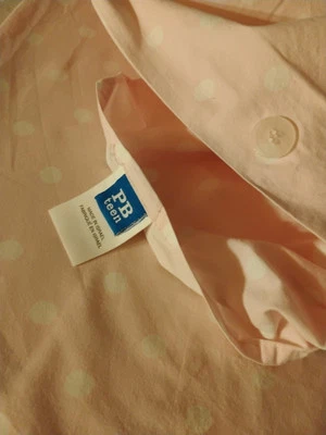 Funda nórdica PB Teen Twin Pottery Barn rosa y blanco a lunares 100 % algodón orgánico Foto 1 de 4