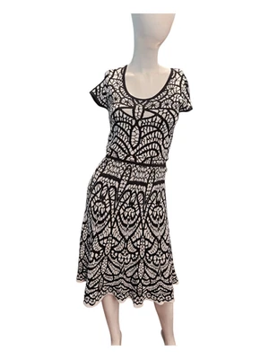 Vestido Carmen Marc Valvo Gris Negro Tejido Mujer Talla Pequeña Foto 1 de 4