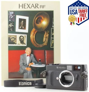 [Excelente COMO NUEVA] Cámara fotográfica telémetro Konica Hexar RF 35 mm negra de JAPÓN - Imagen 1 de 18