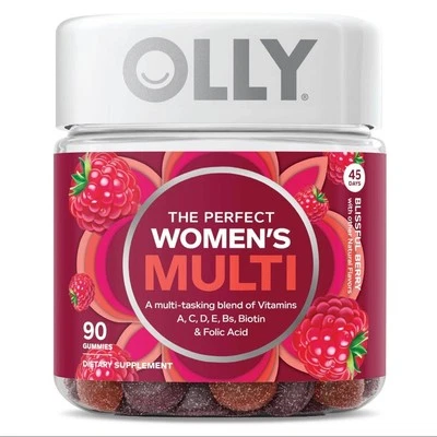 Gomitas multivitamínicas Olly The Perfect (2) para mujer, Blissful Berry - 90 unidades Foto 1 de 4