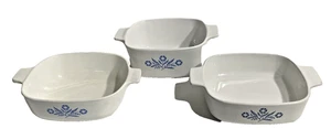 Vintage CorningWare Blue Cornflower Casserole Set of 3 (P-1-B, A-1-B, A-1 1/2B) - Picture 1 of 4