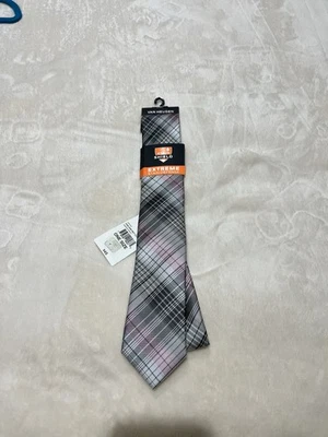 Corbata de cuello Van Heusen a cuadros gris rosa K2 Foto 1 de 4