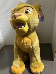 Peluche de colección Disneyland Rey León Joven Simba con cara de vinilo 14" - Imagen 1 de 7