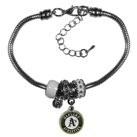 Oakland Athletics Euro Bead Style Bracelet [NEW] MLB Wrist Jewelry Necklace A's Cover