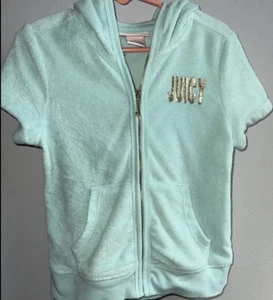 Girls Juicy Couture Hooded Swim Cover up-Size 6-EUC-Sequin Detail  - Picture 1 of 6