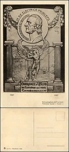 Onoranze a Volta per I centenario morte, incisione di Vittorio Caimi, nuova perf - Picture 1 of 1