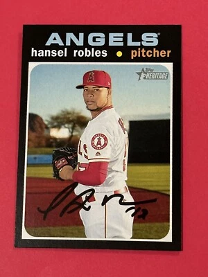 2020 Topps Heritage Hansel Robles #375 Los Angeles Angels (K) - Image 1 of 2