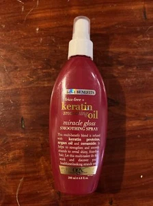 OGX 5 in 1 Benefits Frizz-Free + Keratin Smoothing Oil - Miracle Gloss Spray 6.8 - Picture 1 of 2