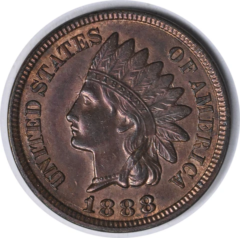 1888 Indian Cent Obverse Die Clash S-16 Choice BU+ Uncertified #204 Cover