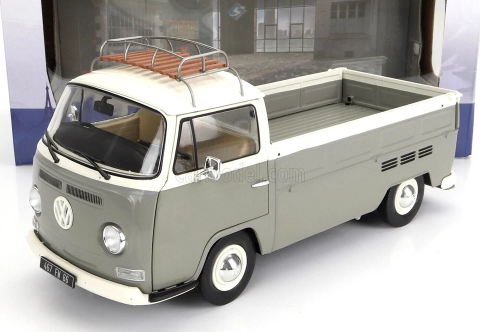Volkswagen VW T2 Pick Up Modellino Grigio-Bianco 1 18 Solido S1809402