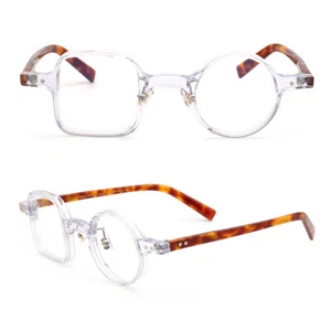 Vintage Round Square Eyeglass Frames Men Retro Nerd Geek Acetate Glasses Women - Picture 1 of 16