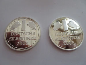 Silbermünze 1 oz 999 Feinsilber PP 1 Deutsche Silberunze, 2002 und 2003 - Bild 1 von 6