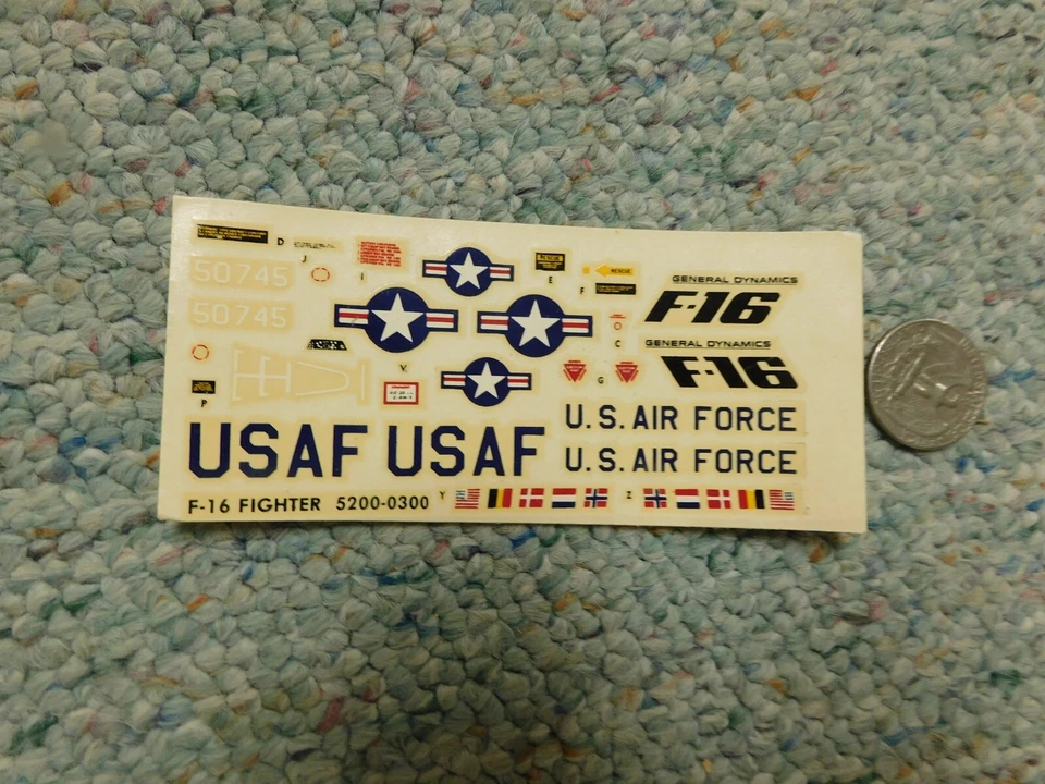 Monogram decals 1/72 Kit# 5200 F-16 Fighter N46 - Image 1 of 1