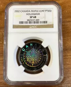 Canada 2002 Maple Leaf Platinum 1 OZ Hologram SP-68 - Picture 1 of 2