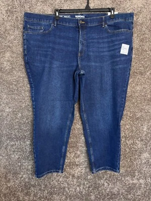 Men’s Jeans 52x29 Sonoma Straight Stretch Everyday Big Tall Denim Cotton Dark - Image 1 of 4