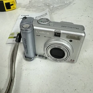 Canon PowerShot A60 2.0MP Digital Camera Silver PARTS REPAIR - LN - Picture 1 of 6