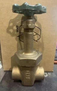 ITT Grinnell Gate Valve Bronze 1" FIG. 3080SJ 150 SWP 300 WOG - Picture 1 of 7