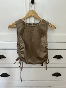 Missguided Zip Back Ruched Velvet Top BNWT (Size 8) - Picture 1 of 3