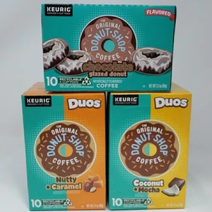 Original Donut Shop Coffee KCups Duos Caramel Coconut Mocha Chocolate Donut Set3 - Picture 1 of 5