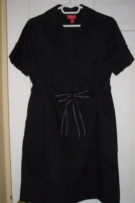 New ELLE Dress, Size Small, Cotton Blend, Black, Tie waist, short sleeve - Image 1 of 4
