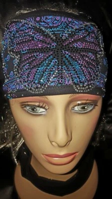 Hanky Butterfly/Pur & Blue/¡Apertura en la parte posterior! /Bandas de diamantes de imitación ¡Las mejores! Foto 1 de 2