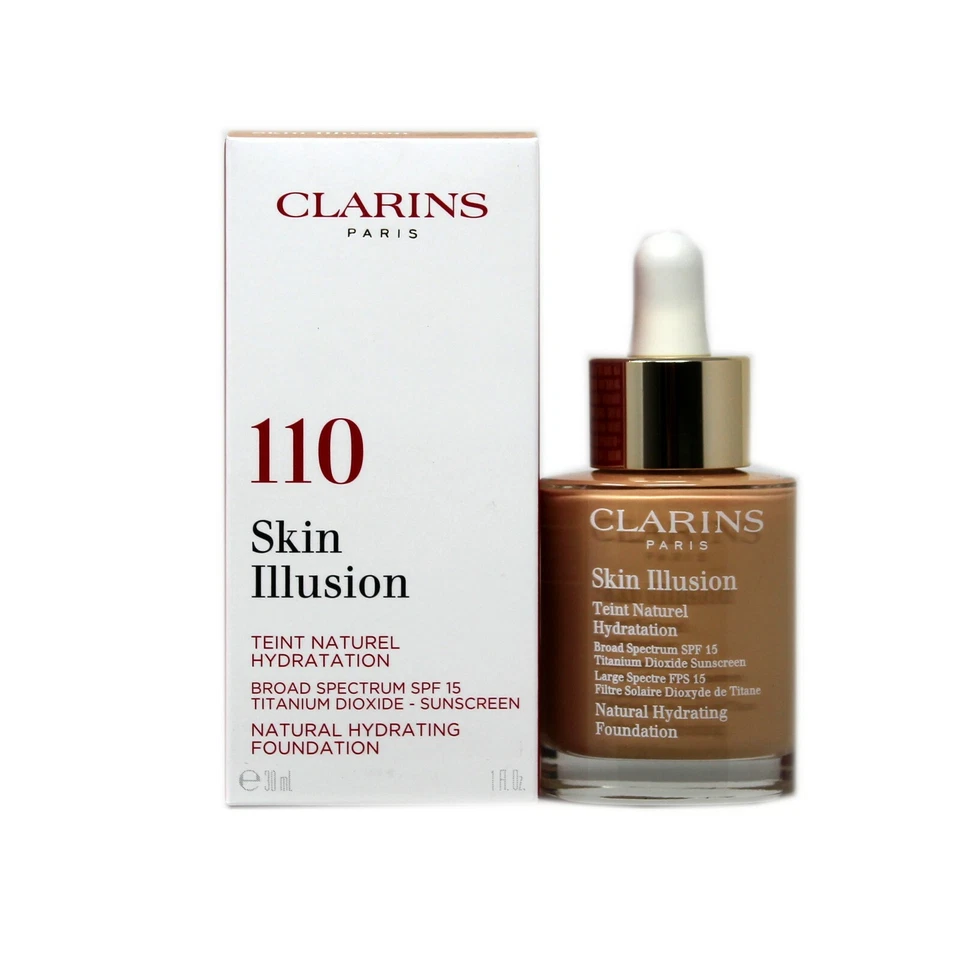 Clarins Skin Illusion Natural Hydrating Foundation 110 Honey 1oz