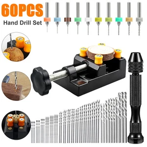 Precision Pin Vise Micro Drill Bits Hand Twist Drill Bits Set Rotary Tools Kit - Picture 1 of 15