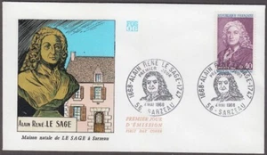 FRANCIA Sc # 1211.2 FDC ALAIN RENEELE SAGE, NOVELISTA y Dramaturgo - Imagen 1 de 1