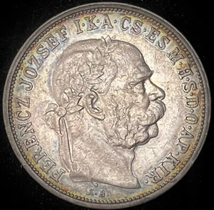 HUNGARY SILVER 5 KORONA 1908 KB - HIGH GRADE - Picture 1 of 2