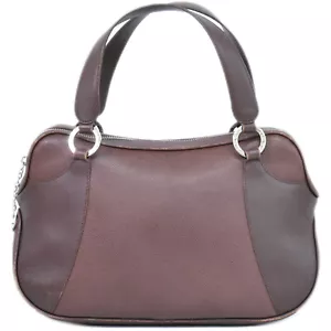 BVLGARI Borsa a mano in pelle marrone argento - Foto 1 di 10