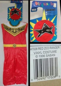RARE Vintage 1996 Red Zeo Power Ranger Costume Suit SABAN'S Kids Size Medium - Picture 1 of 11