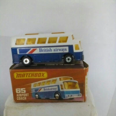 MATCHBOX SUPERFAST 65 AIRPORT COACH BRITISH AIRWAYS BA LESNEY 1977 ORIGINAL BOX - Image 1 of 4