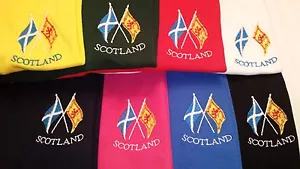 SALTIRE ZÜGELLOSE LÖWENFLAGGEN BESTICKT AUF EINEM POLOSHIRT SCHOTTLAND SCHOTTISCH SCHOTTEN - Bild 1 von 1