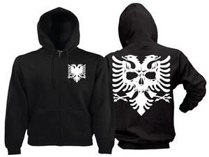 Chaqueta Albania Shqipëria Hoodi Pull Suéter con capucha kosovo huesos de cráneo - Imagen 1 de 4