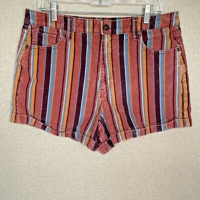 American Eagle Mujer 14 Pantalones Cortos Pana Cordones Marrón Rayas Puños Dobladillo Usado en Excelente Condición  Foto 1 de 4