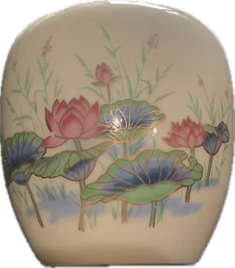 Jarrón vintage de porcelana floral Hasu hecho en Japón Lotus excelente estado usado - Imagen 1 de 13
