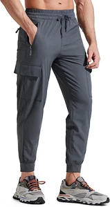 Libin Men's Lightweight Joggers Quick Dry Cargo Hiking Pants XX-Large, Grey - Picture 1 of 6
