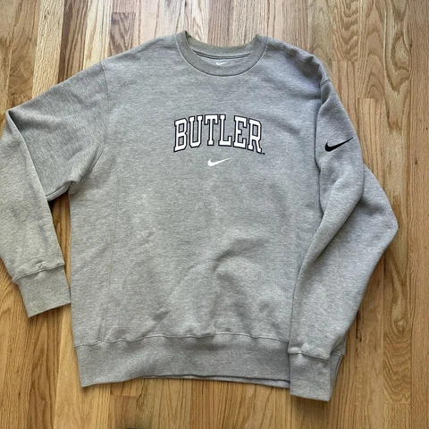 Mens Nike Butler Bulldogs Heather Gray Center Swoosh Check Logo Sweatshirt Sz XL Cover