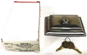 Pass & Seymour 1-Gang Edelstahl abschließbare Wandplatte Abdeckung WPH8L NOS - Bild 1 von 6