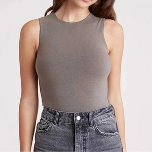 nuuds l neu ohne Etikett klassischer Tanktop-Body mit Rundhalsausschnitt in Mokka XXXL - Bild 1 von 7